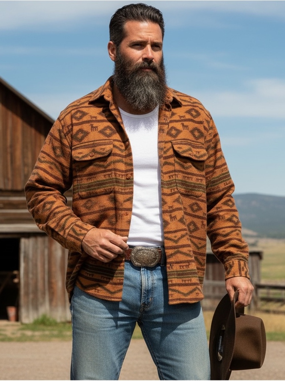 AZTEC Heavy Flannel Shirt Shacket XL Western RIFT VALLEY Cowboy Outdoor Rugged